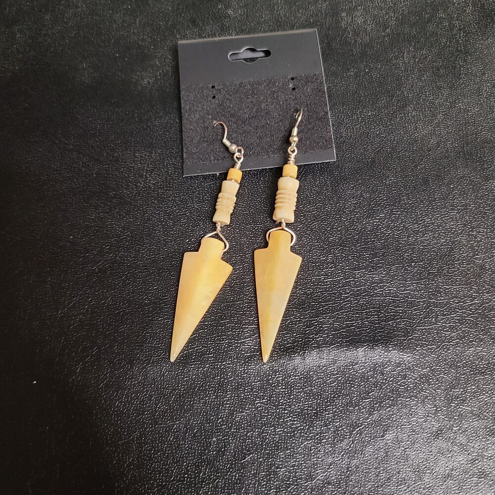 Handmade spearpoint dangle earrings